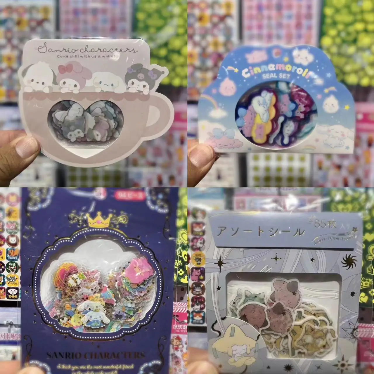 

New Sanrio Series Cartoon Kulomi Series Girl Heart Sticker Bag Waterproof Mobile Phone Shell Sticker Student Pocket Diy Material