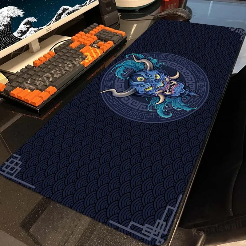 

Large Gaming Mouse Pad Gamer Big Japanese Oni Mouse Mat Computer Locking Edge Soft MousePad 90x40cm Keyboard Desk Mice Pad