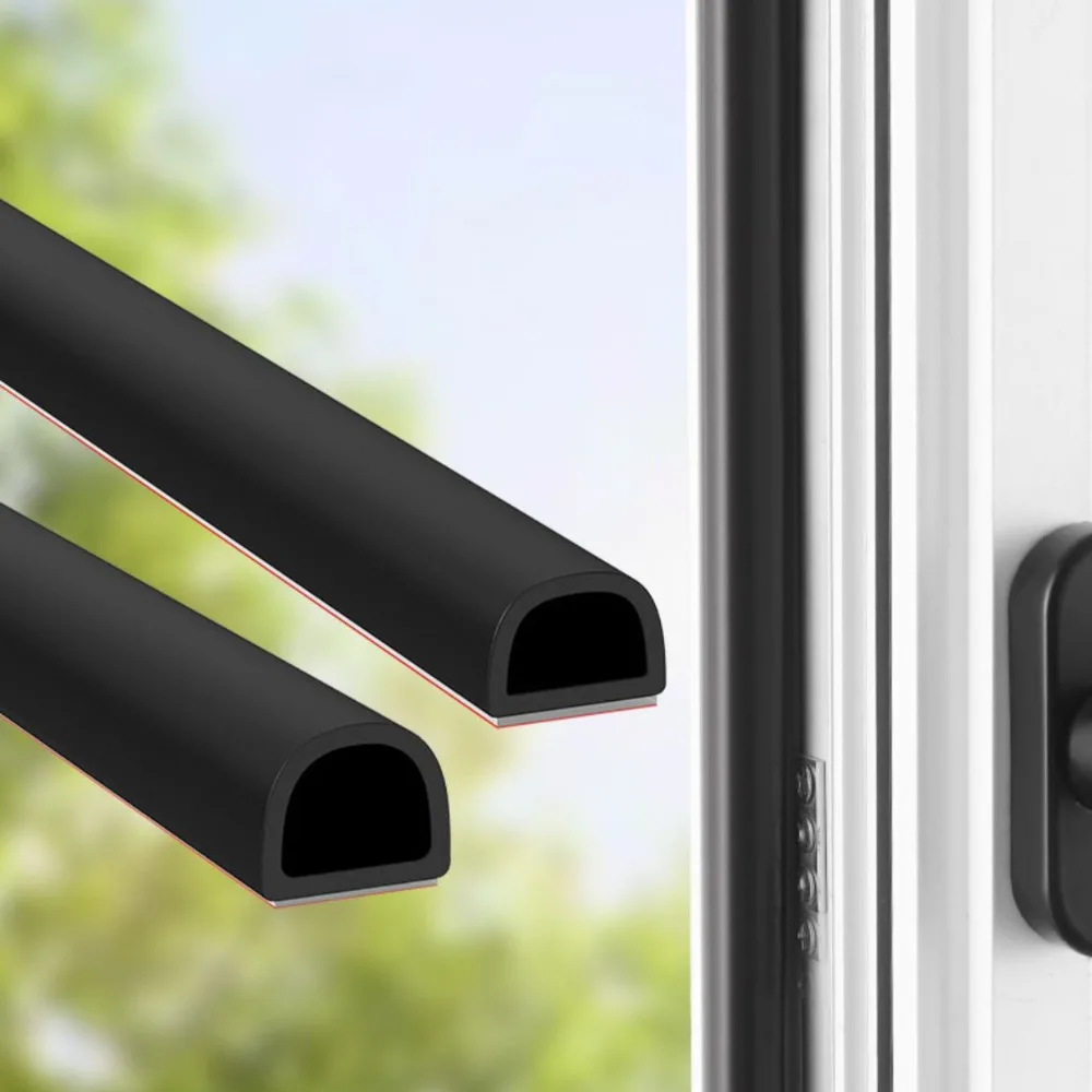 6M Silicone Rubber Door Seal Strip 6Meters Flexible Weatherstrip Windproof D/E/I Type Seal Stopper Window