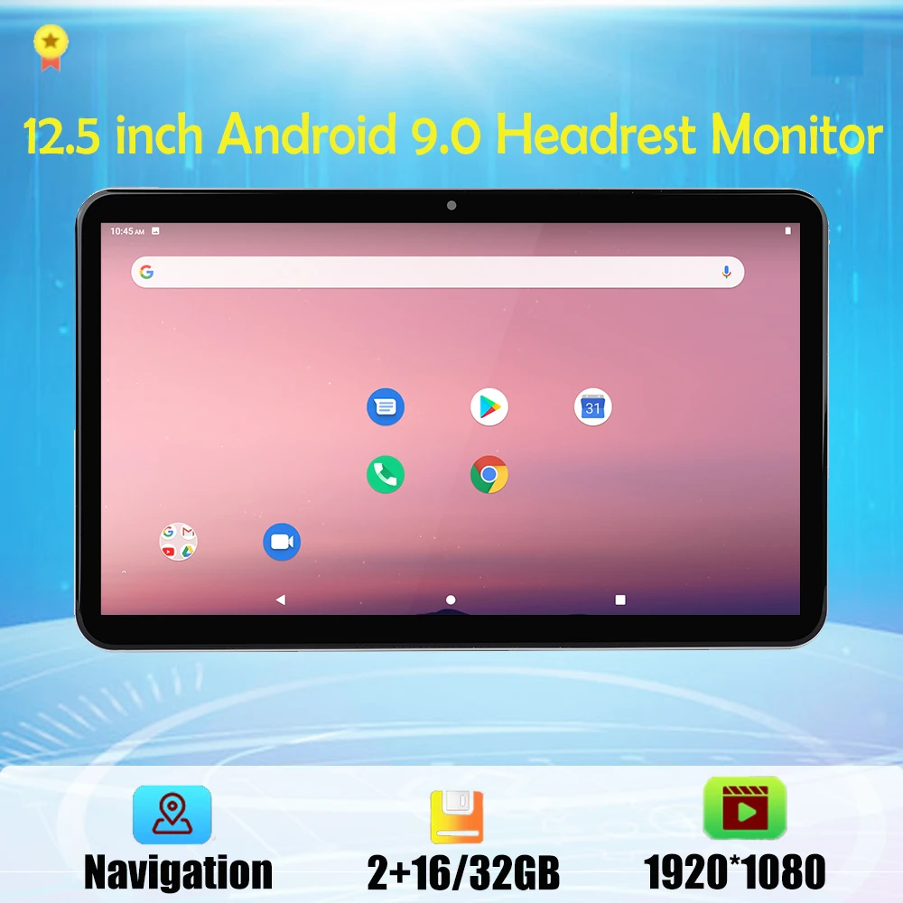 12.5 Inch Android 9 Car Headrest Monitor 1920*1280 Video Ips Touch