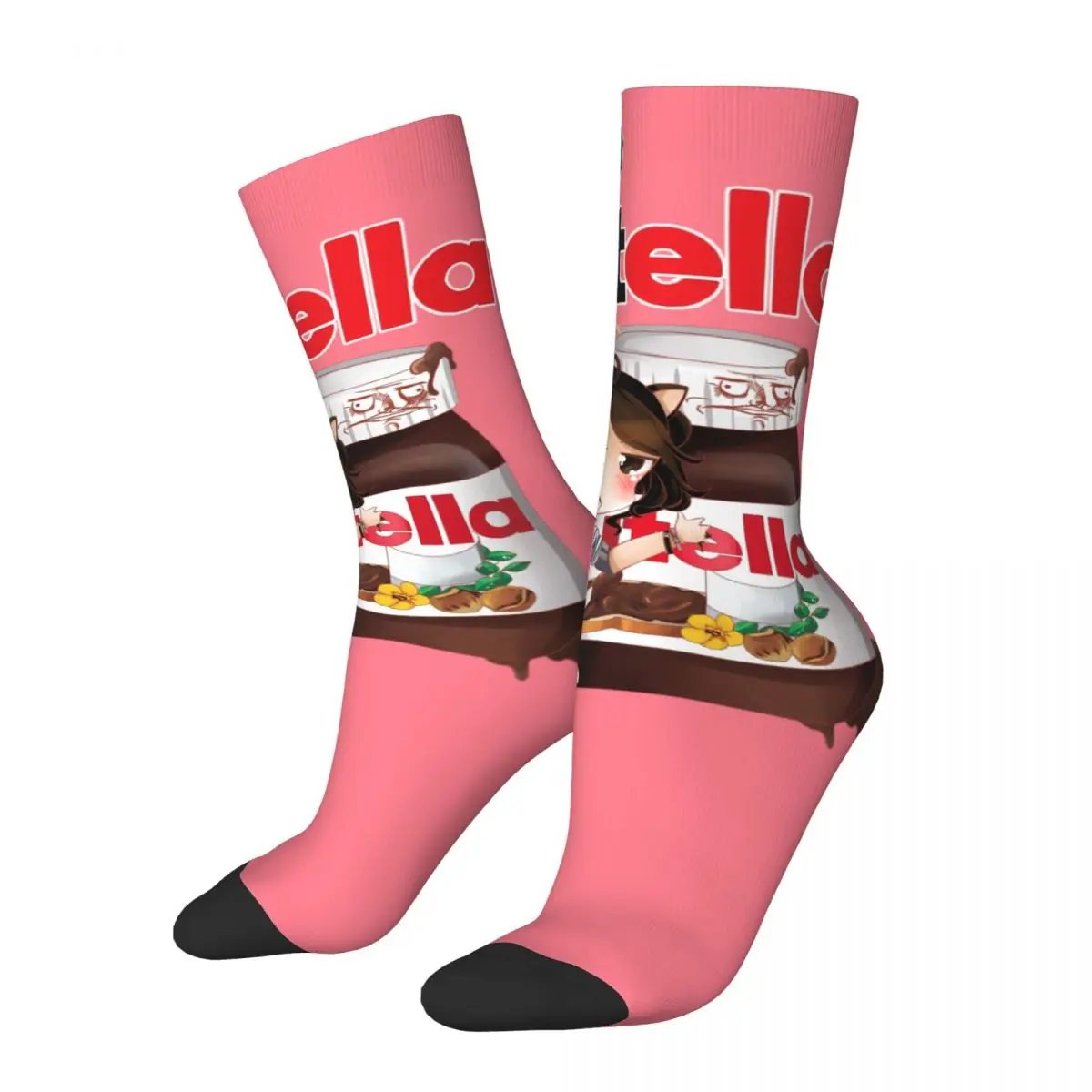 

Foods Nutella Cartoon cosy Unisex Socks Running Interesting Four Seasons Socks