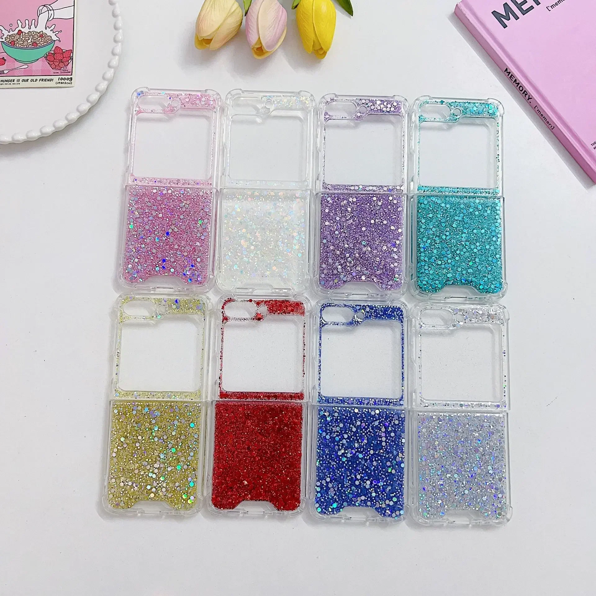 Colorful Transparent Glitter Shockproof Silicone Case with Four-Corner Protection