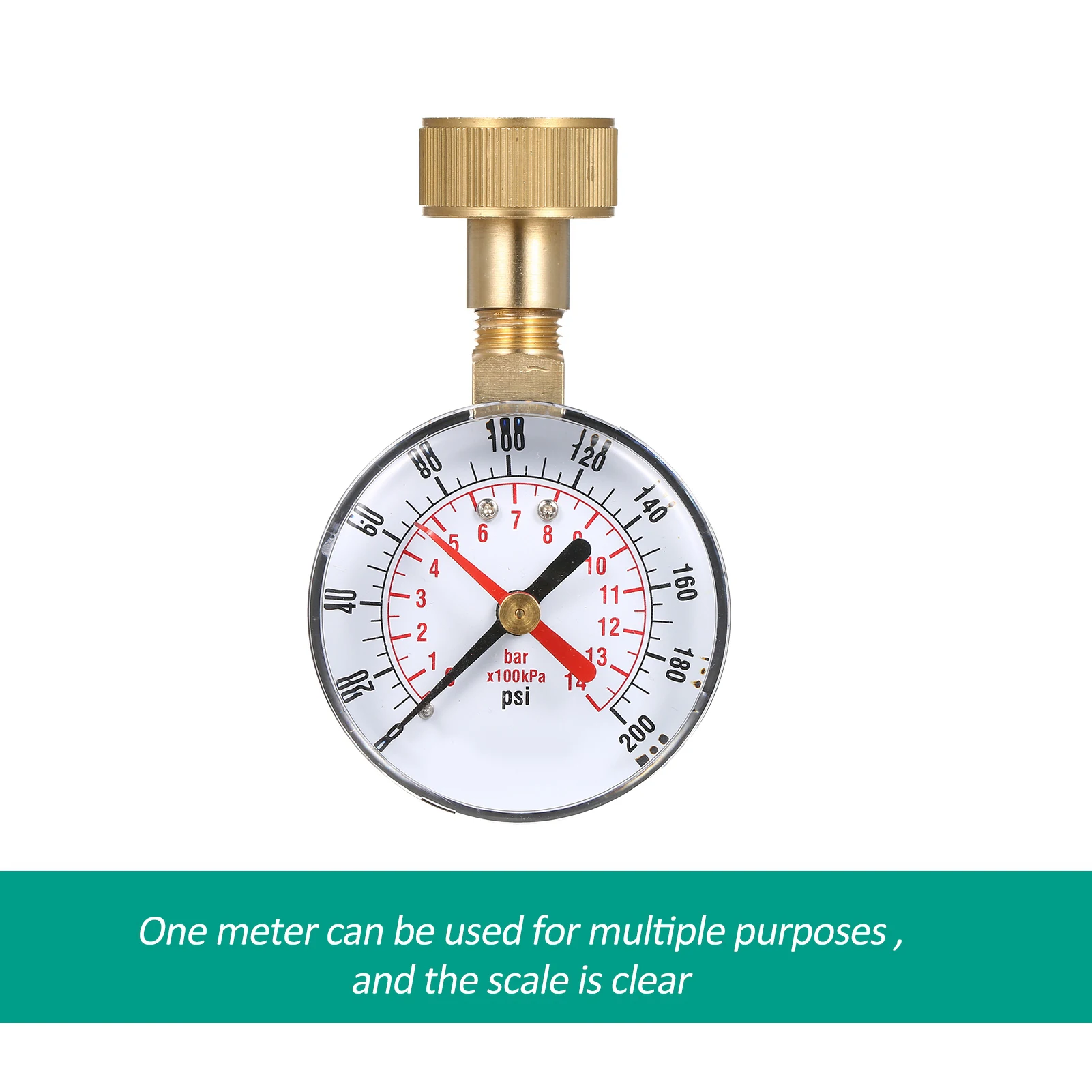 Pressure Gauge Lepmerk 2-1/2" Water 0-200 PSI Red Pointer
