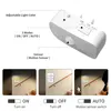 LED Night Light With Motion Sensor Light EU US Plug Socket Lamps Children Night Lights Wireless Wall Bedside Bedroom Night Lamp 4