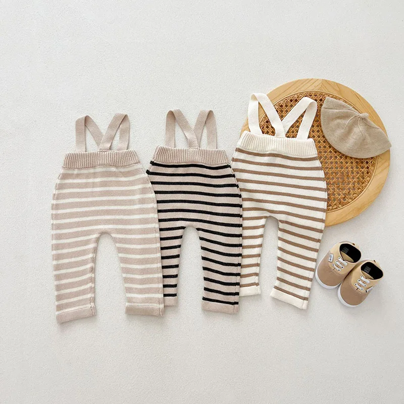 Cute Knitted Stripes Baby Girls Trousers