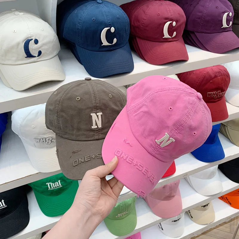 

Cap Male Female High Quality Cotton Embroidery N Baseball Cap 55-60cm Visor Snapback Cap