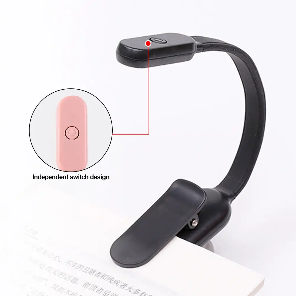 Mini LED Book Night 3 Light Color Adjustable Brightness Clip-On Study Reading Lamp USB Rechargeable Travel Bedroom Reading led light night light mini night light book light mini led light led desk lamp