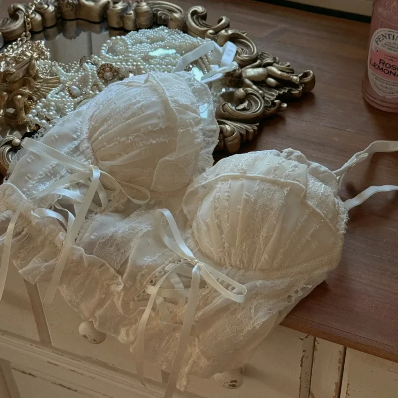 مشد ريترو، حمالة صدر دانتيل لوليتا ذات أربطة متقاطعة، ملابس داخلية على الطراز الياباني بدون سلك داخلي