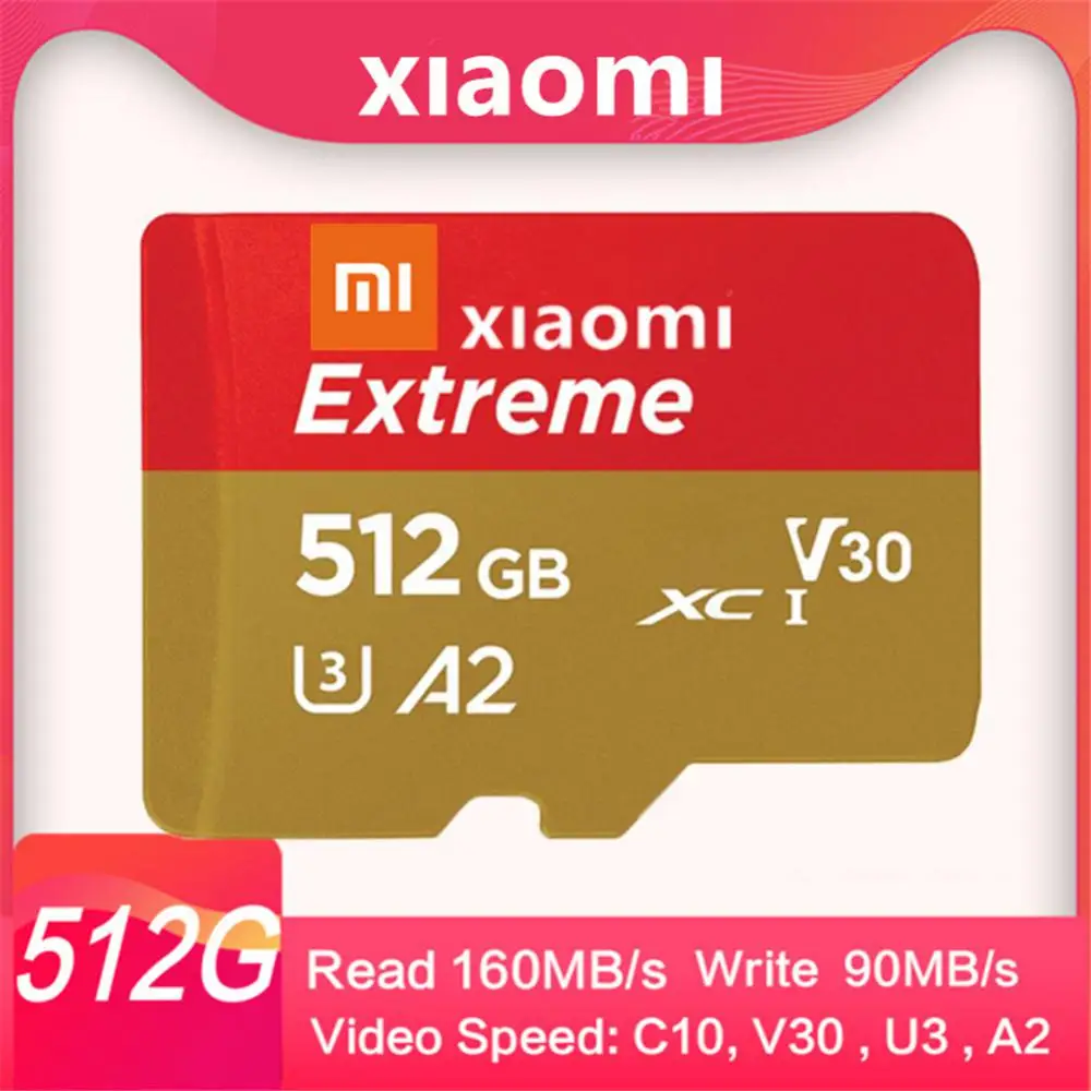 Xiaomi Sd/Tf Card 2Tb Micro Memory Card A2 V30 Ad Alta Velocità 1Tb 128Gb 512 256Gb 100 Mb/S Cartao De Memoria Storage Per Telefono/Fotocamera