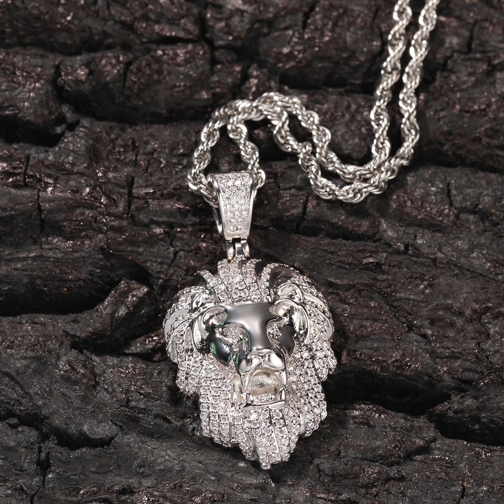 UWIN Lion head Metal Animal Pendant Necklace Punk Jewelry