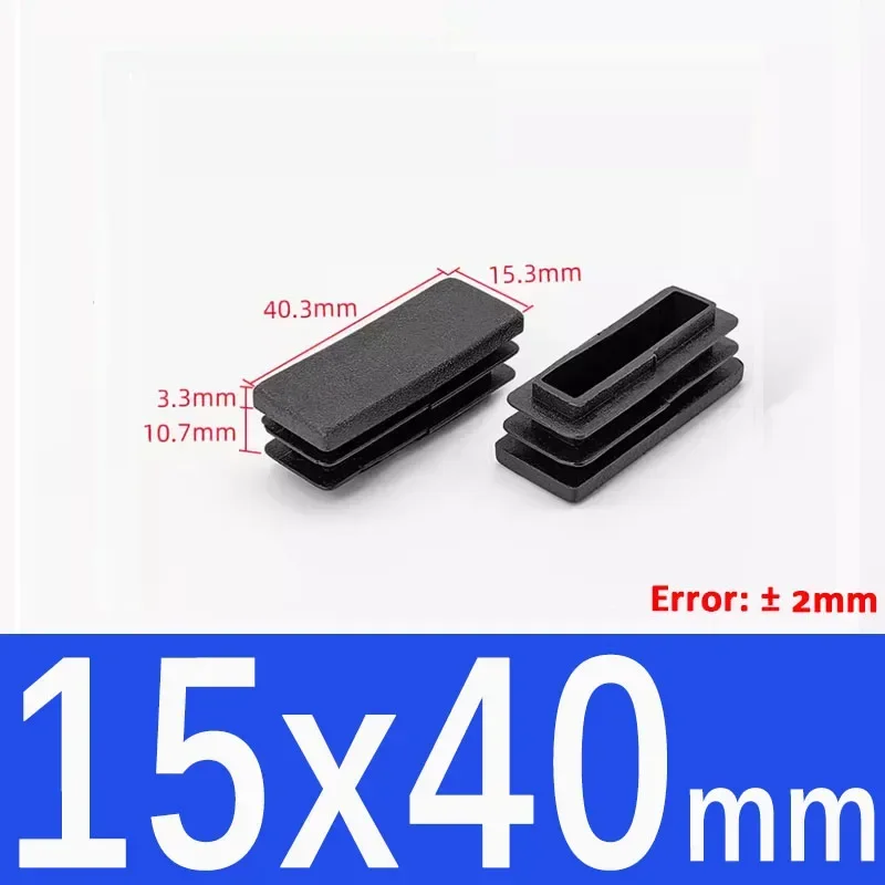 Black Square Plastic End Caps for Table or Chair Feet Protection