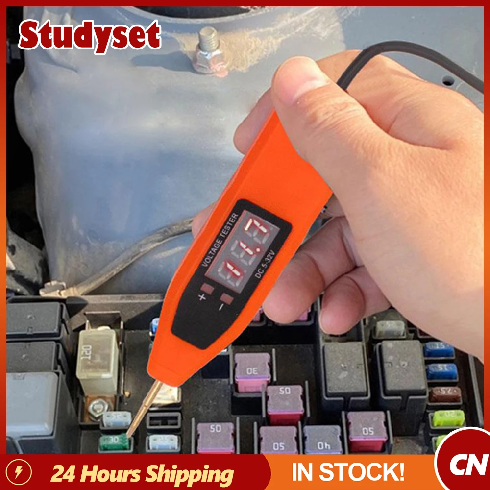 Car Truck Voltage Circuit Tester Digital Display Long Probe Pen Light