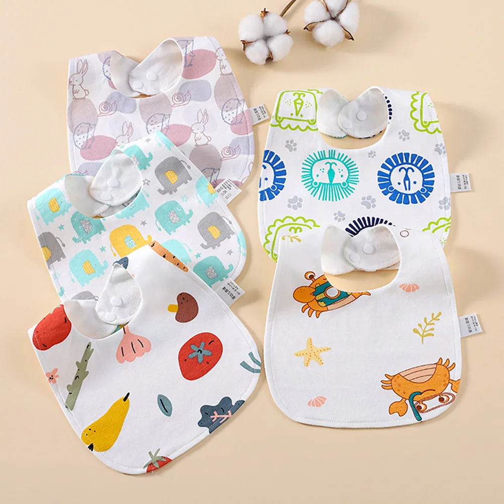 5 Pieces Baby Bibs Waterproof U Shaped Baby Drool Bibs Infant Feeding Burp Cloth Absorbent Bandana Bibs For Unisex Baby Boy Girl 3