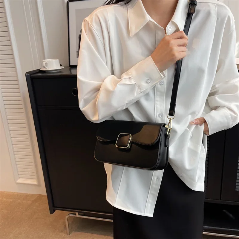 

Shoulder Bags for Women 2024 High Quality Solid PU Leather Crossbody Female Luxury Messenger Bag Fashion Saddle Bag New Small