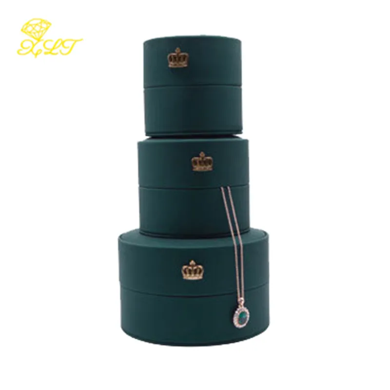 

Creative Crown Ring Pendant Necklace Jewelry Box Round Jewelry Packaging Display Box Personalized Box For Jewelry Trinket Box