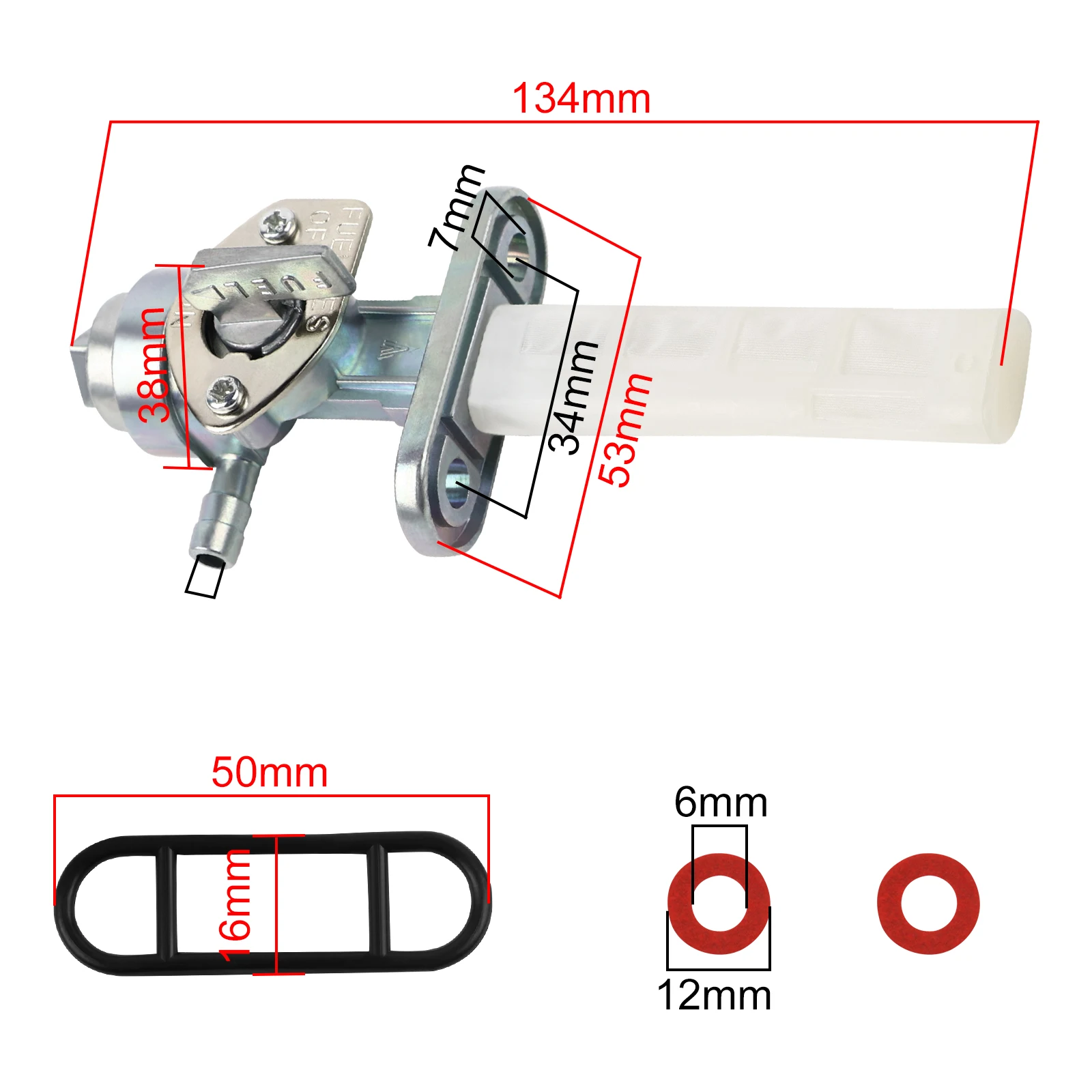 Fuel Petcock Valve Switch Fuel Tap for Suzuki TS125 TS185 TS50 TS100 TS250 GN125 GN250 ZR50 GP100 DR200 GT250 DS125 TC125 TC185
