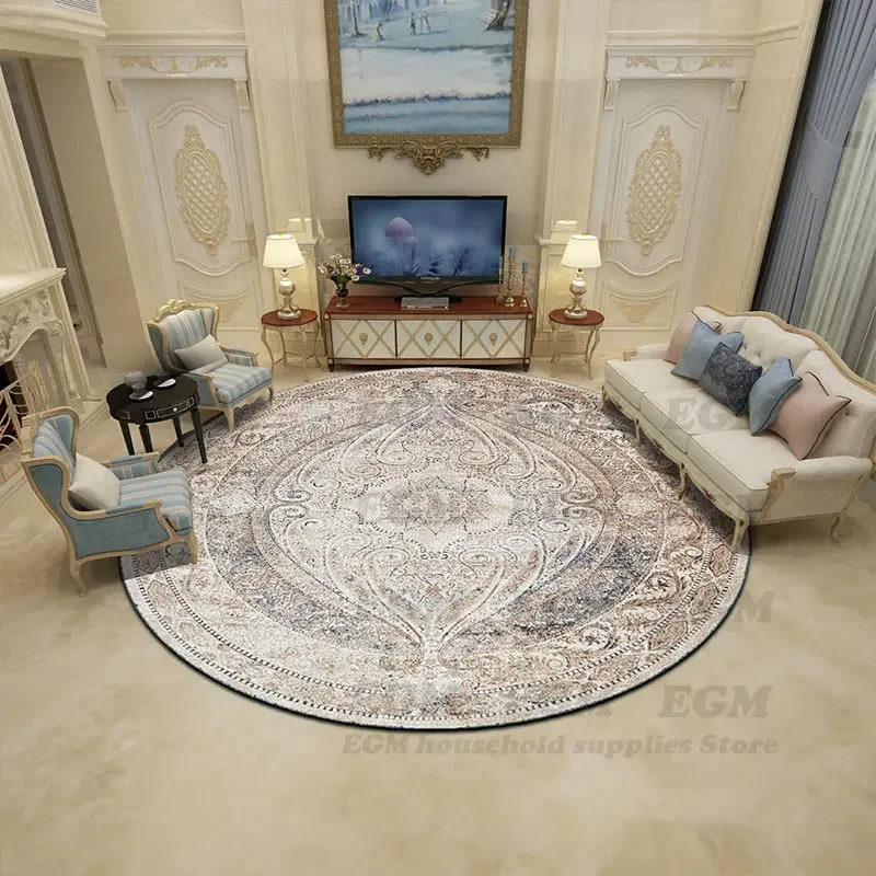 Retro Boho Round Carpet Rugs and Carpets for Home Living Room Decor Lounge Area Rug Large Persian Luxury Decoration Bedroom Mat 4