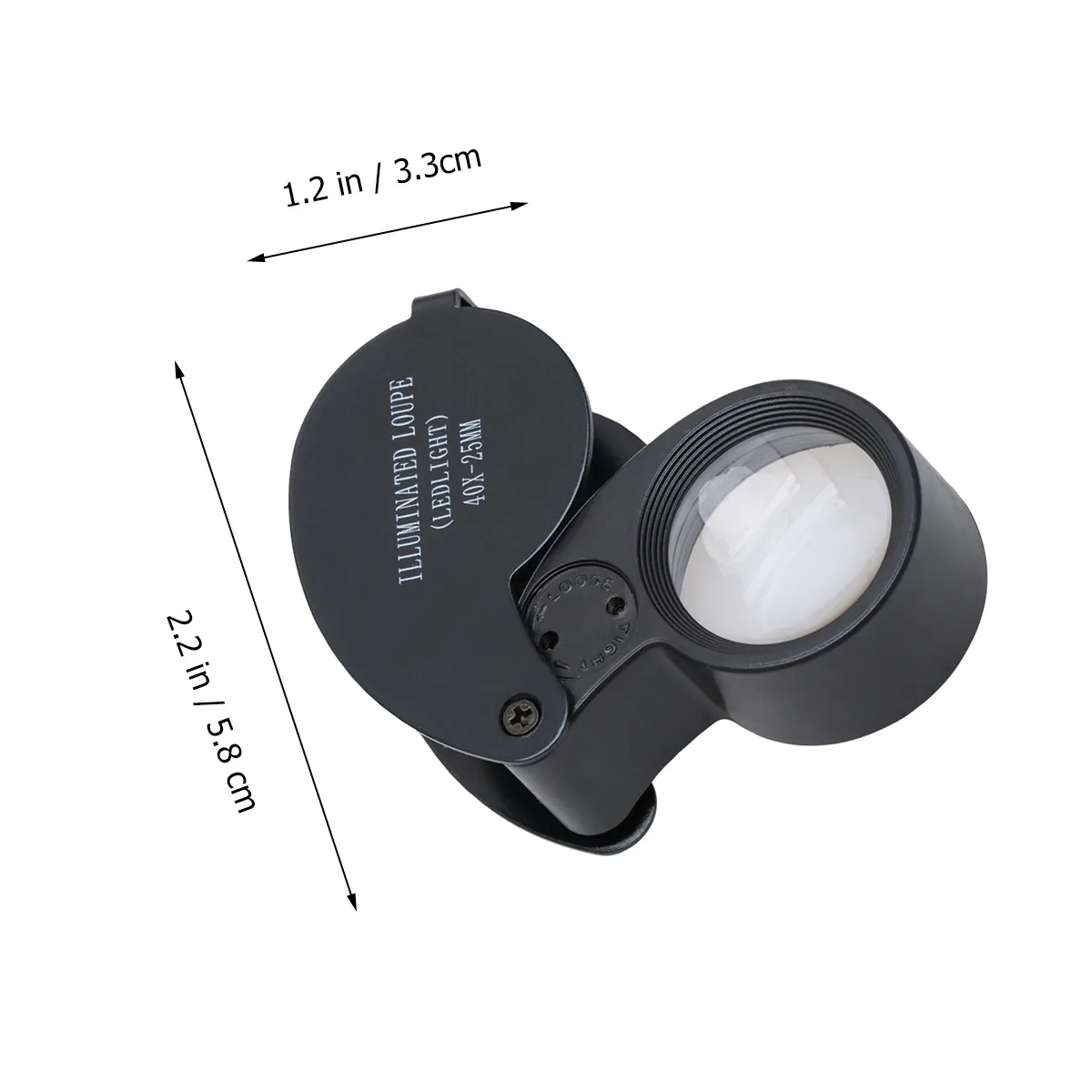 LED 보석 확대경 알루미늄 합금 40배율 조명 보석 코인 우표 시계 검사 도구 보석 확대경
