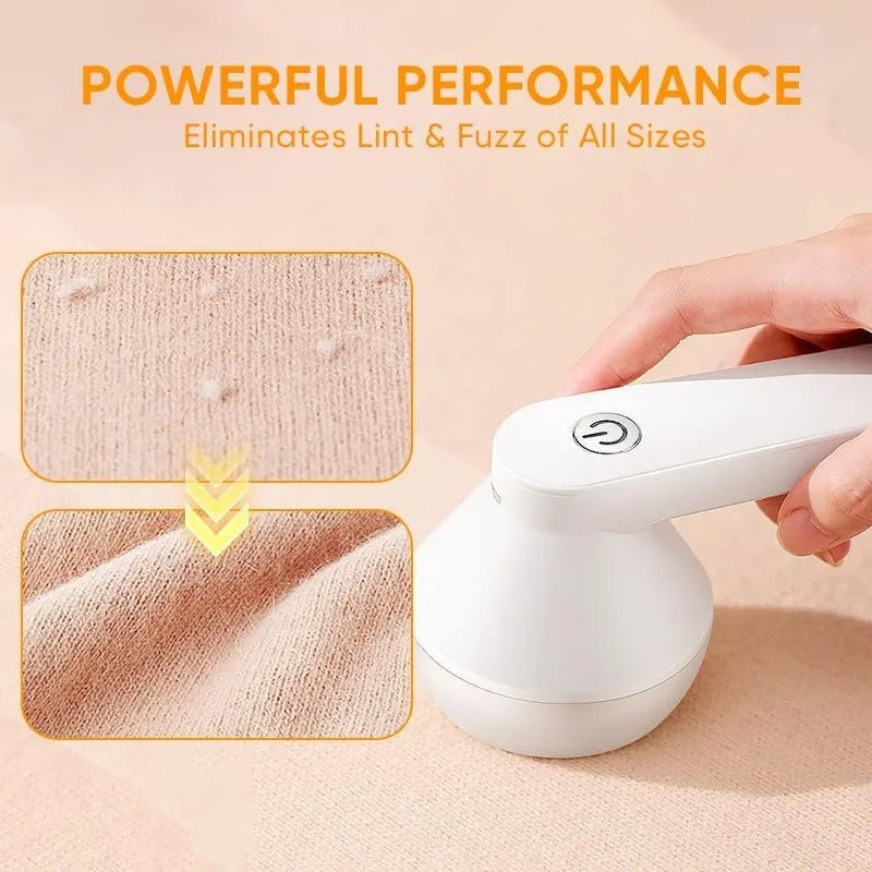 Electric Lint Remover Rechargeable - New Portable Instantly Lint Remover, Magic Fabric Shaver Fuzz Remover, Electric Lint Remover for Clothes, Effective Lint Shaver for Home Daily Use (White) 4