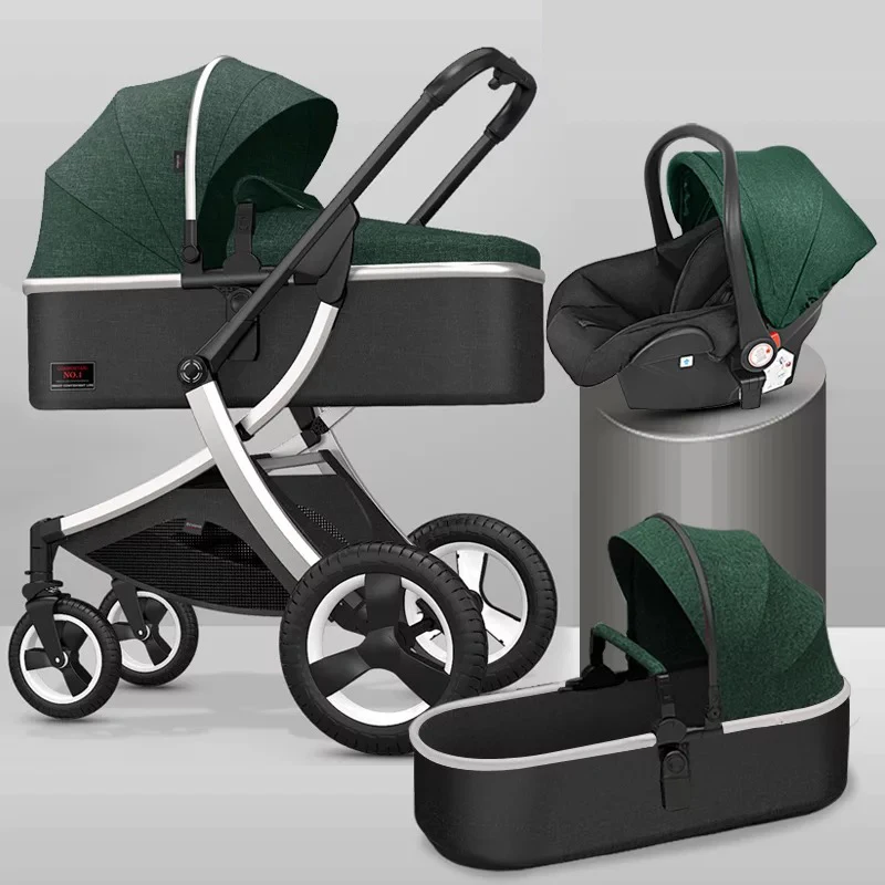 Stroller High Landscape Baby Stroller 3 in 1 or 2 in 1 Folding Baby Carriage for 0-3 Years Two Way Newborn Pram baby car baby stroller