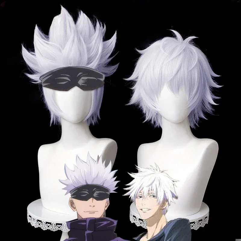 

Gojo Satoru Cosplay Jujutsu Kaisen Cosplay 32cm Christmas Silver Purple Wig Cosplay Anime Wigs Heat Resistant Synthetic Wigs