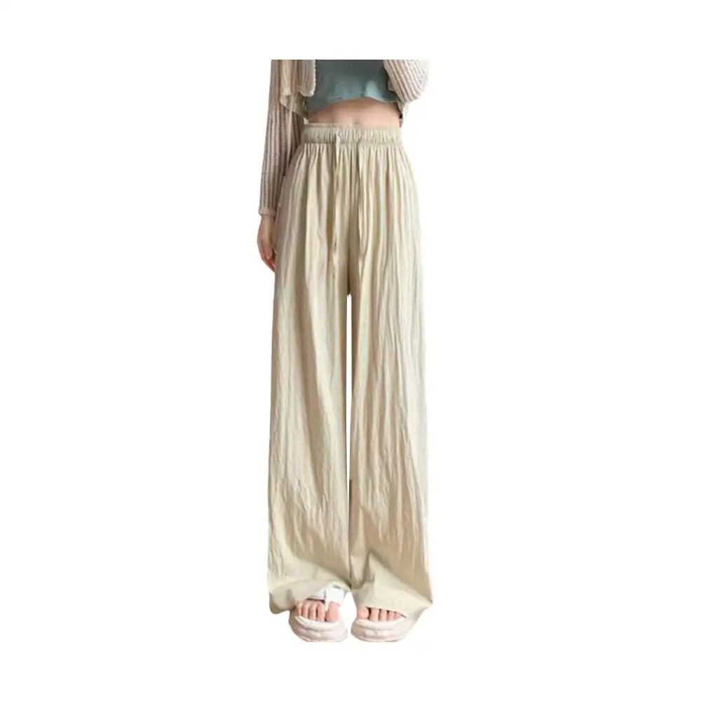 Women’s ice silk high waist wide leg loose summer trousers 214566