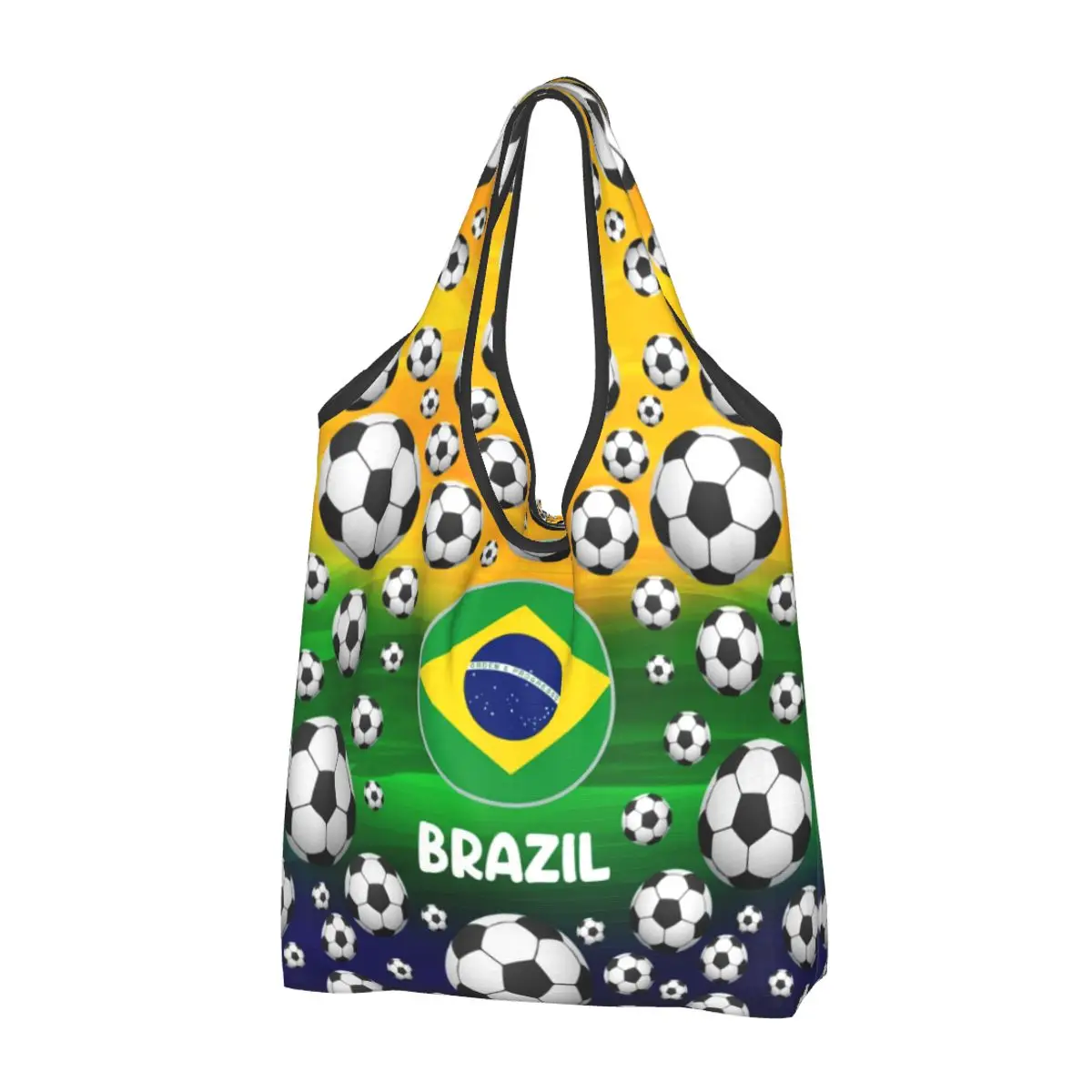 

Football Soccer Grocery Shopping Tote Bag Women Kawaii Shopper Shoulder Bag Large Capacity Handbag
