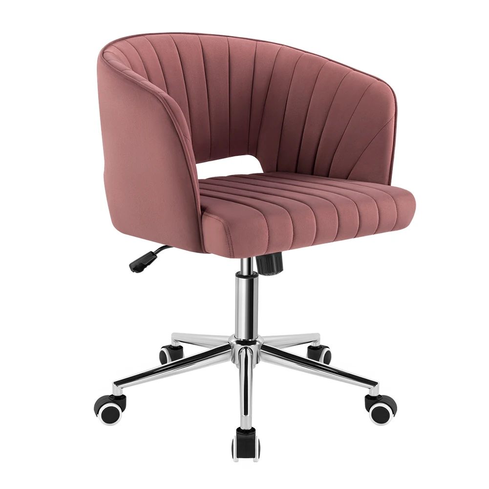 KKTONER Office Chair Velvet Desk Chair Swivel Armchair Cute Modern Fabric Home Office Desk Chairs with Wheels Adjustable