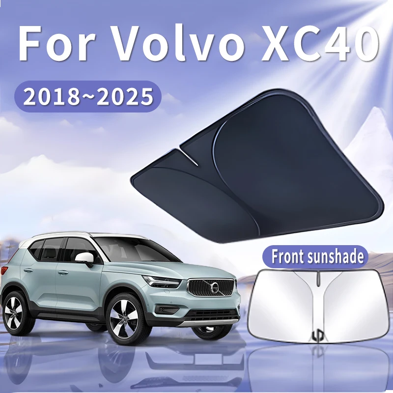 Foldable Car Sun Visor For Volvo XC40 ~ Front Windshield Sunshade Heat Insulation Summer Cooling Auto Accessories