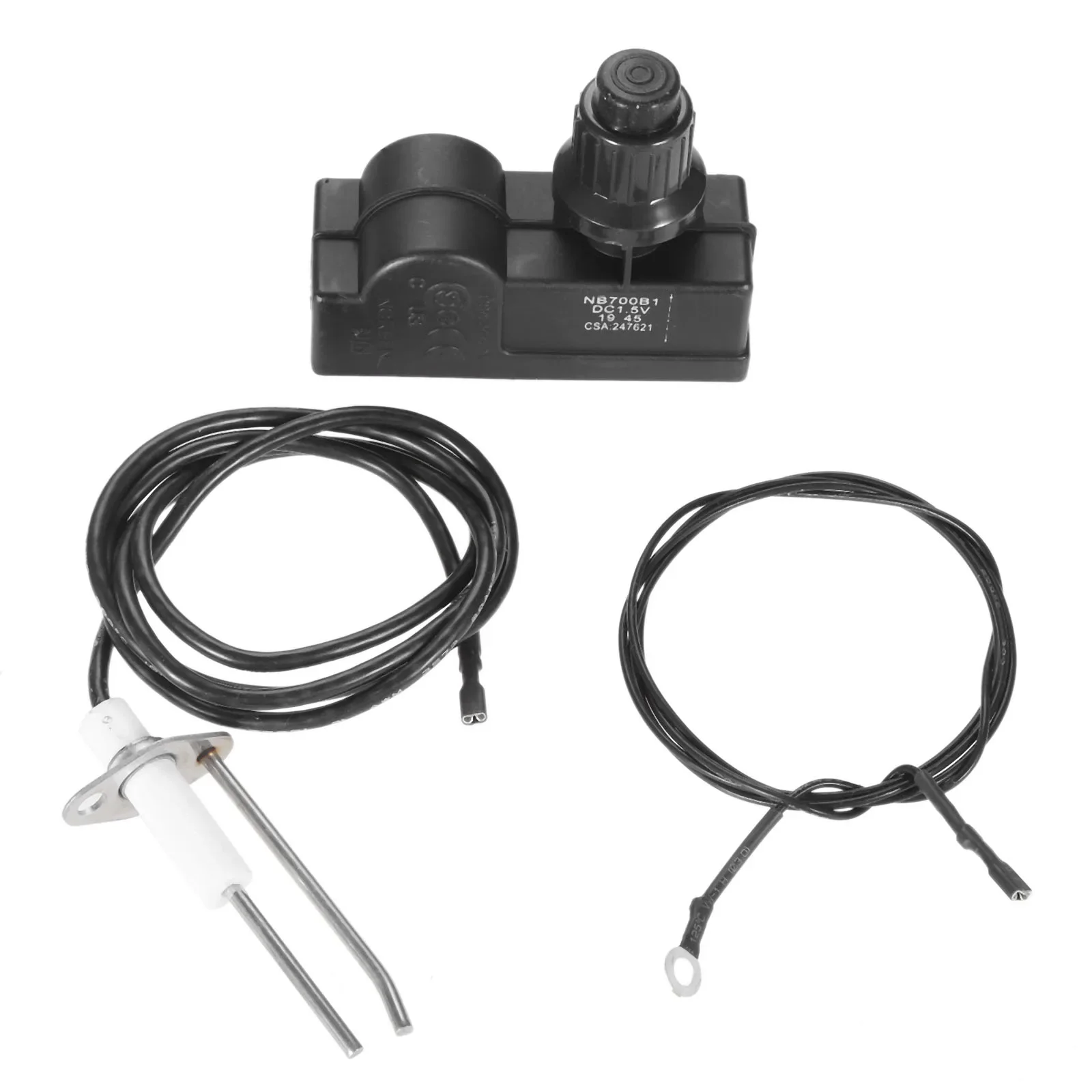 36 inch Push Button Ignition Assembly Kit 2 Outlet Ground Wire Grill Fire Pit Gas Burner System AAA Battery