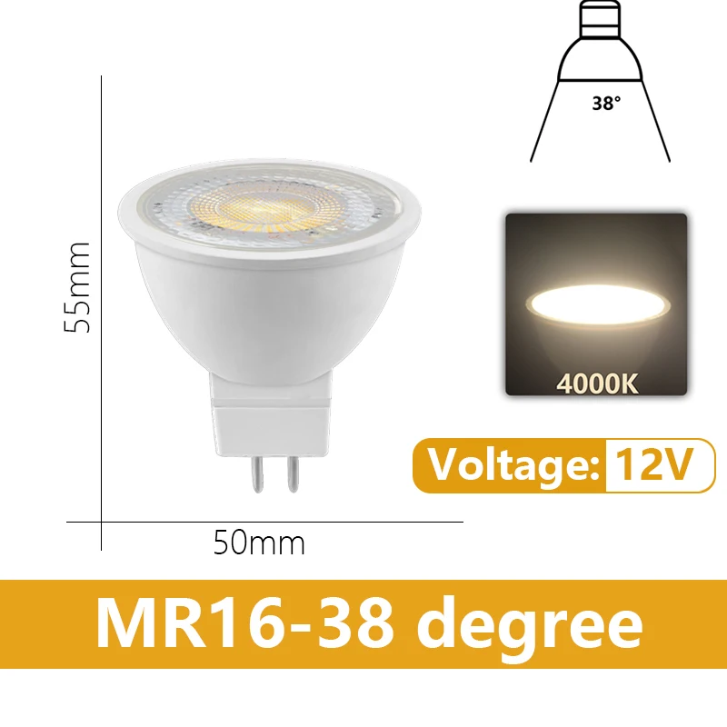 ตัวเลือกสินค้า หลอดไฟ LED GU5.3 12V ประหยัดพลังงาน