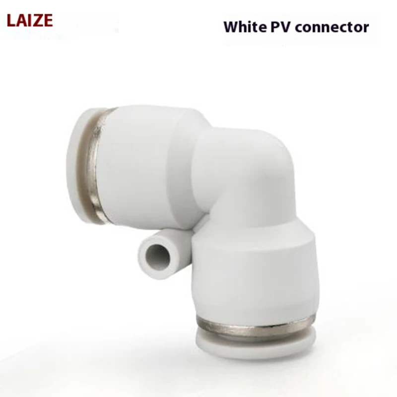 Air Pneumatic Fittings White PV Elbow Quick Connector