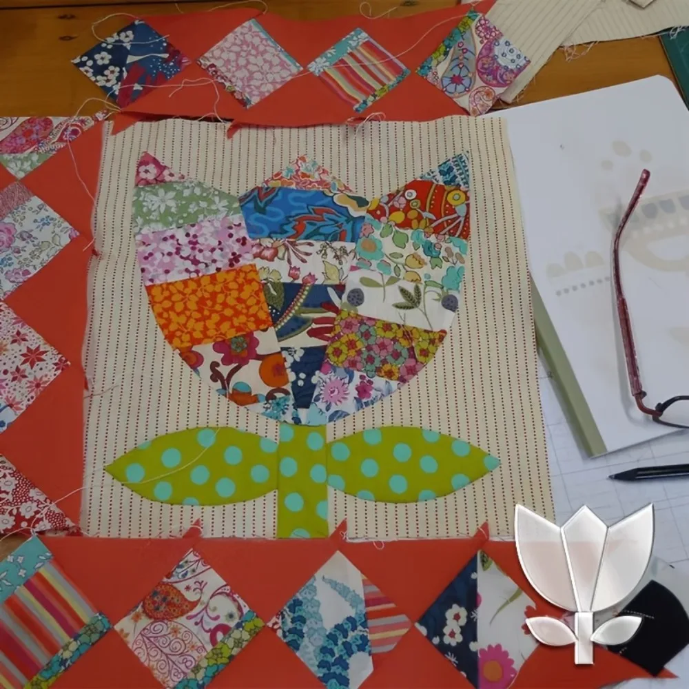 6개 아크릴 재봉자용 자 | DIY 공예 및 바느질 애호가를 위한 8인치 투명 아크릴 튤립 패턴 퀼팅 템플릿