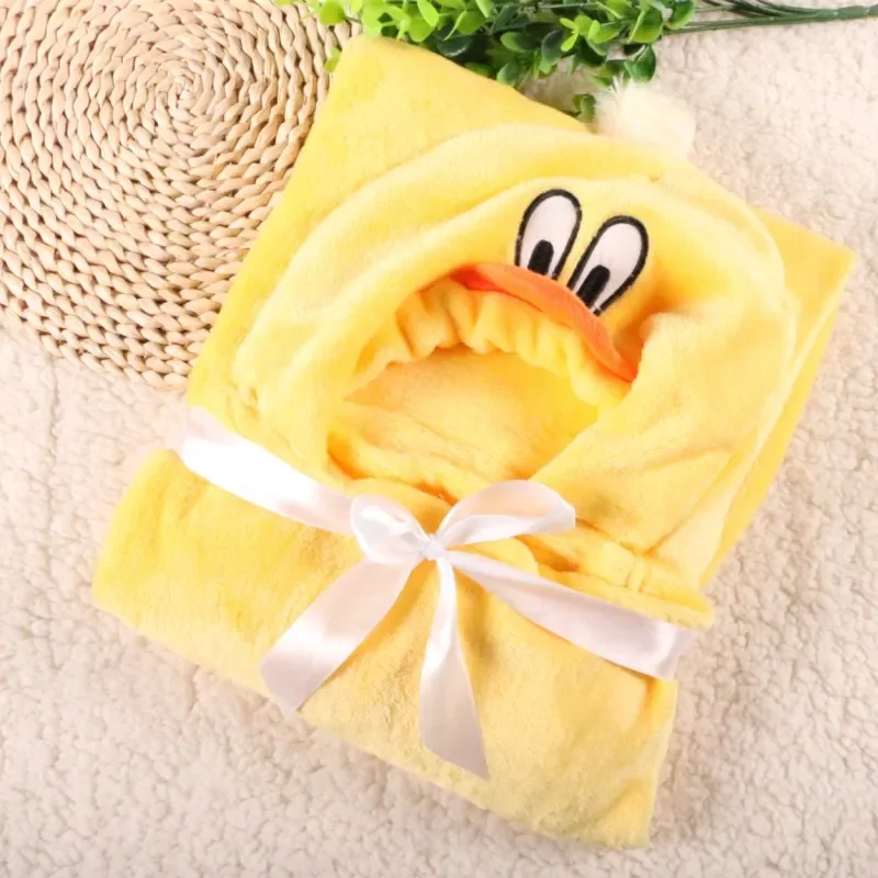 Newborn Swaddle Super Soft Comfortable Kid Toddler Hooded Cloak Quilt Fleece Wrap