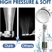 High Pressure Shower Head Water Saving 4 Mode Adjustable Pressurized Spa Handheld Spray Temperature Display Bathroom Accessories 2