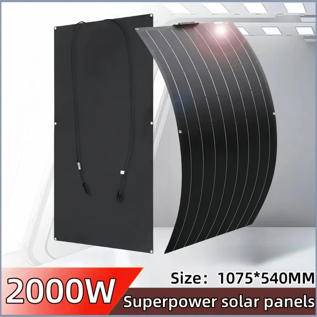 Panneau solaire monocristallin Flexible ETFE 2000W-4000W, chargeur de batterie 12V haute efficacité pour maison, camping-car, bateau et Camping 1