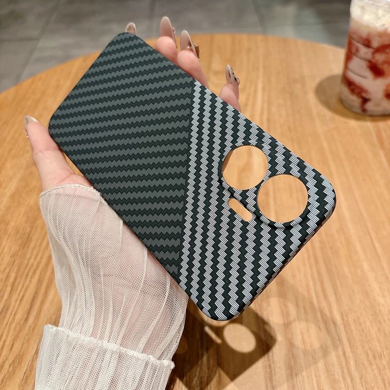 ELVEV Luxury Carbon Fiber Pattern Soft TPU Anti-Fall Full Protection Phone Case