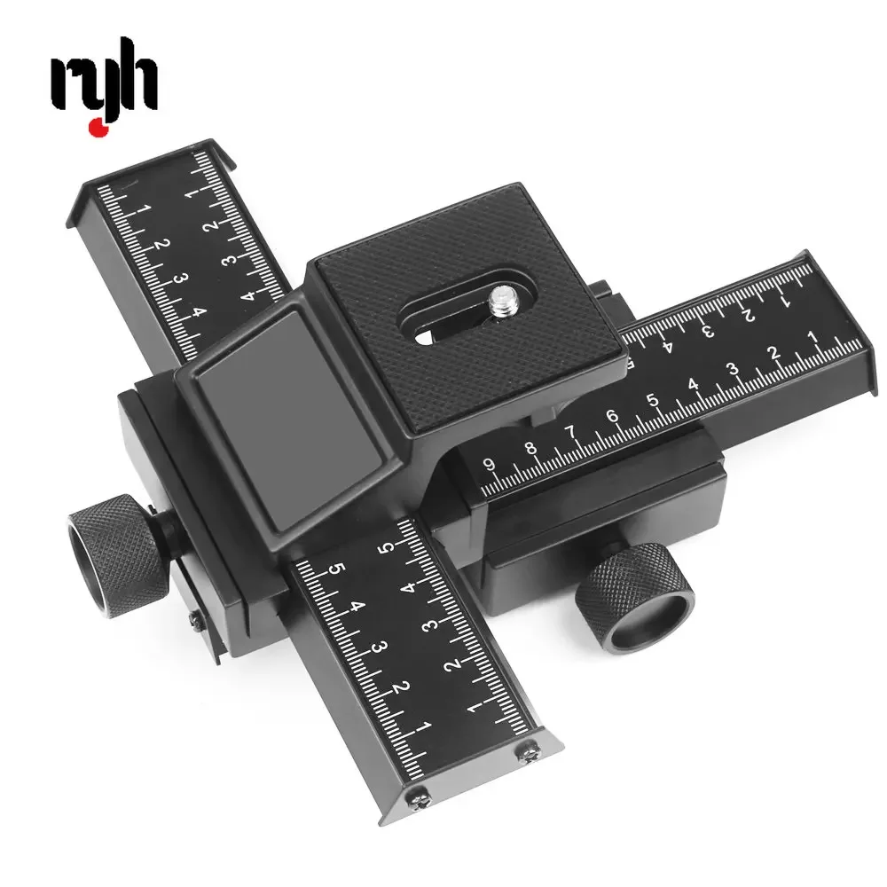 Camera Head Adapter RYH 4 Way Macro Focusing Rail Slider For Canon Sony Nikon Pentax Close-Up Shooting Tripod Head 1/4 Screw DSLR Camera