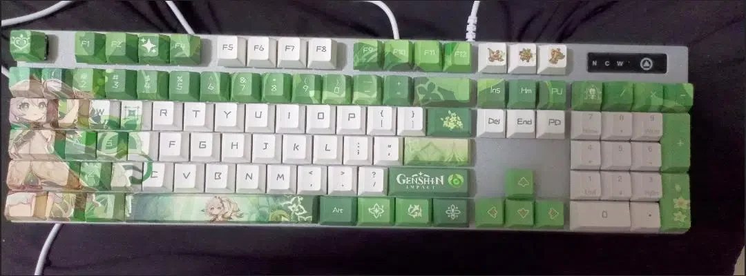 Genshin Impact Nahida Keycaps Anime Keycap Perfil Cereja Pbt Sublimação Dye Teclado Mecânico Jogos mx Switch - Imagem 4