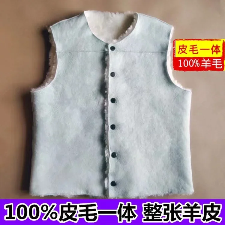 

2024 мужской жилет из овечьей кожи со встроенной подкладкой