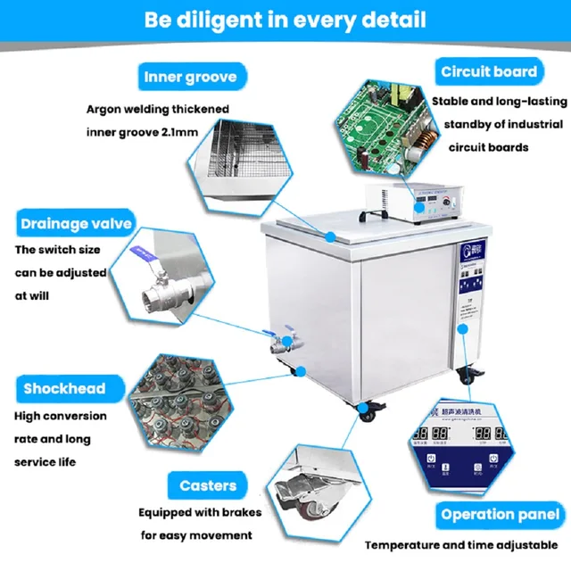 GENENG 61L/88L/175L/360L Ultrasonic Cleaner Range Hood Filter Clean Engine Mold DPF Oil Degreaser Metal Ultrasound Clean Bath b 2