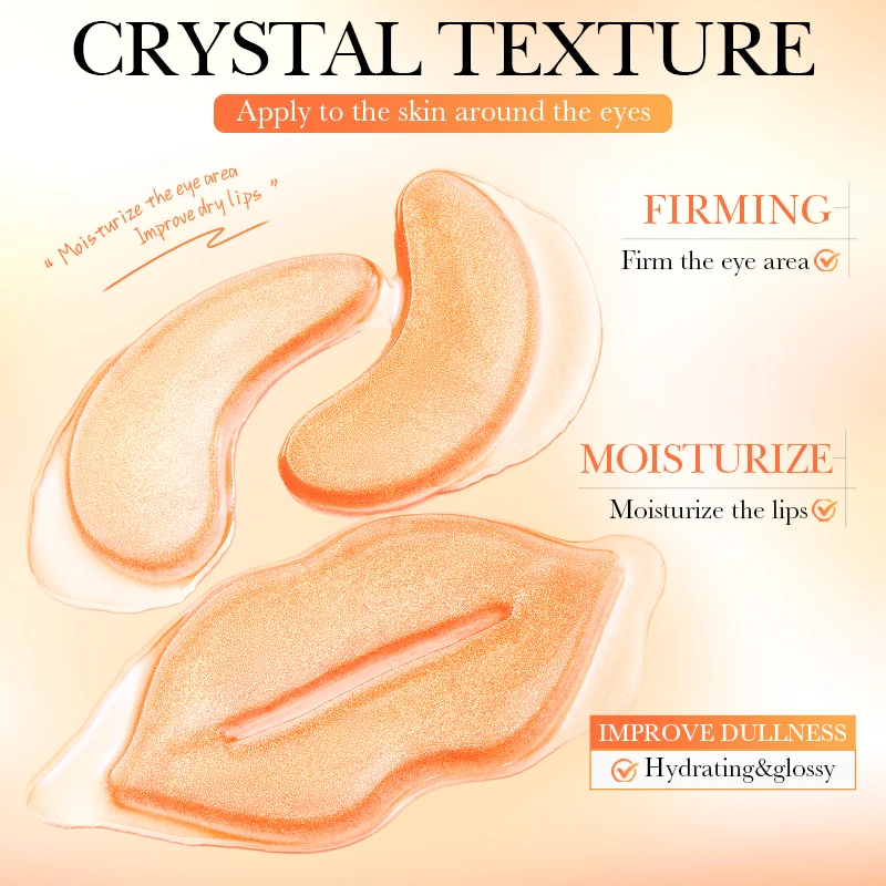 5pcs SADOER Crystal Collagen Lip Patches Eye Mask Skin Care Sets Moisturizing Anti Wrinkles Anti Dark Circles Skin Care Kit