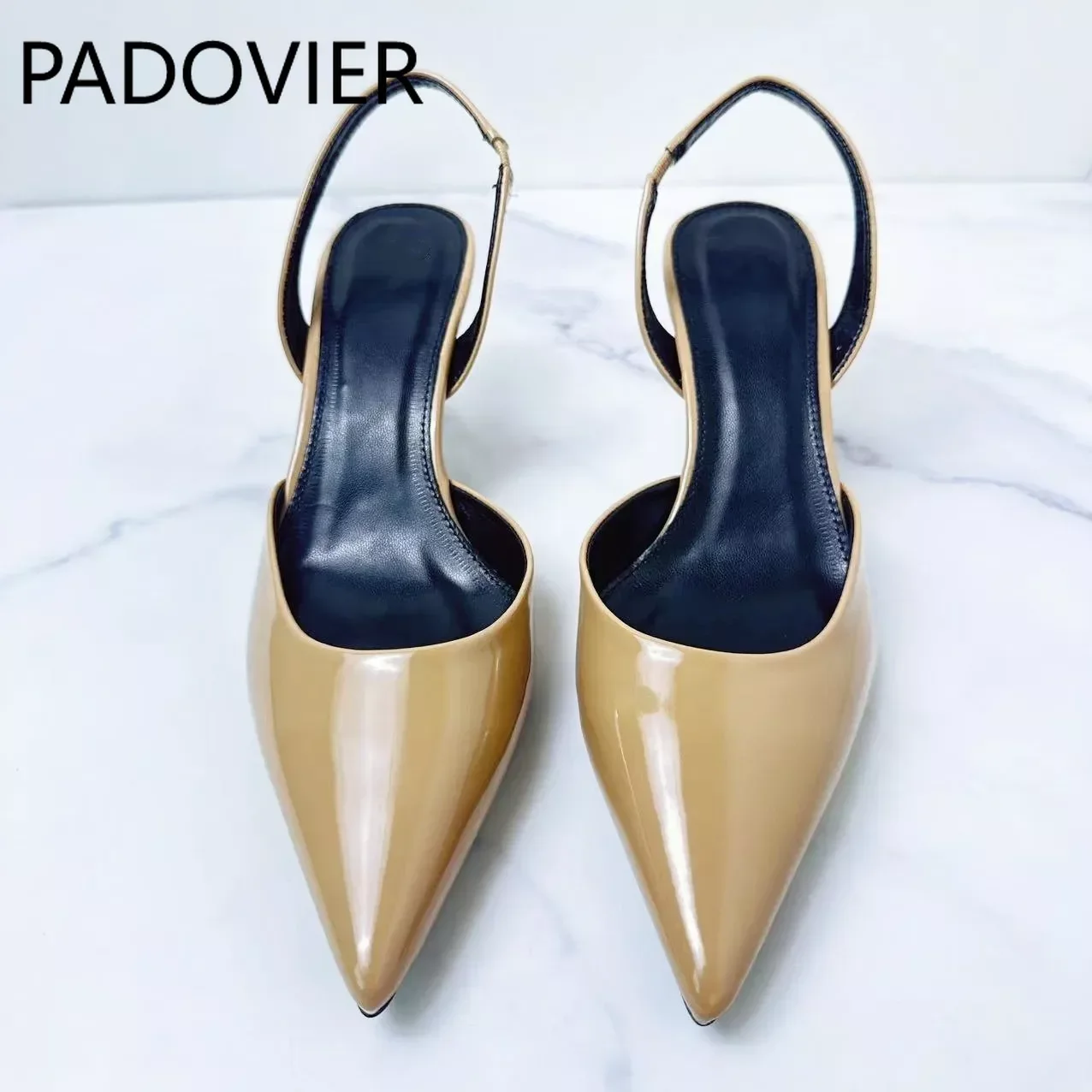 

M Female 2024 New Summer Fashion Women's Shoes High-heeled Sandals Pointed Shallow Baotou High-heeled Sandals Female