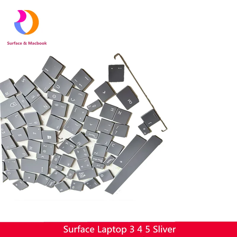 Laptop Keyboard Keycaps Key Cap For Microsoft Surface Laptop 3 4 5 Key Cup Dark Grey 1868 1867 1872 1873 1950 1951 1958 1958 ES Layout