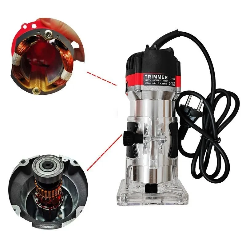 800w 30000rpm Wood Router Tool Combo Kit Electric Woodworking Machines Power Carpentry Manual Trimmer Tools With Milling Cutter 3