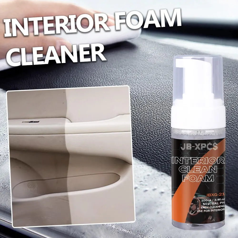 Interior Cleaner Water-free Foam Spray For Plastic Trim Leather Seat Fabric Top Carpet Stain Cleaning Solution JB-XG 21 car cleaner spray car cleaner interior cleaner foam cleaner spray