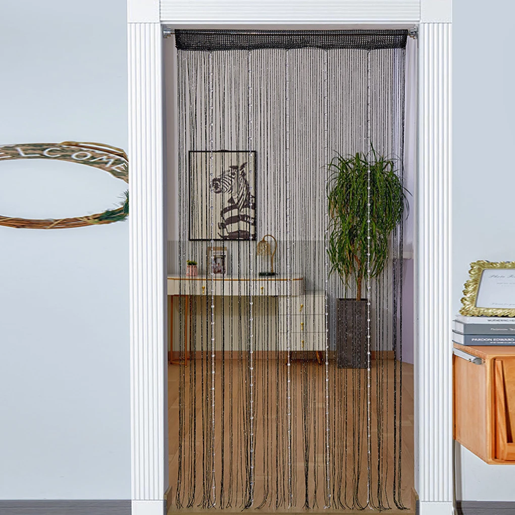 Crystal Bead Curtain - Elegant Beaded String Door Curtain with Shiny Tassels