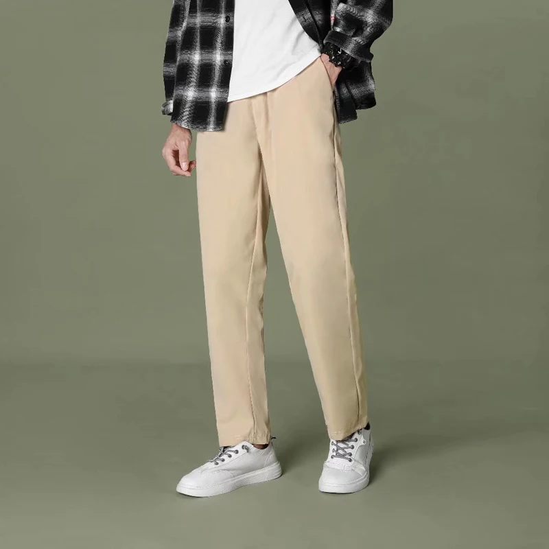 

2024 Autumn and Winter Solid Color Pants Men Casual Wide Leg Pant Male Loose Straight Korean Style Joggers Trousers Man F85