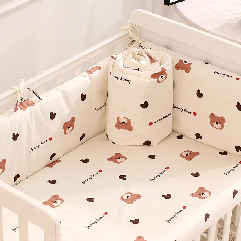 Pure Cotton Baby Bed Circumference Child Newborn Bed Circumference Safety Protection Soft and Breathable Cotton Bedding