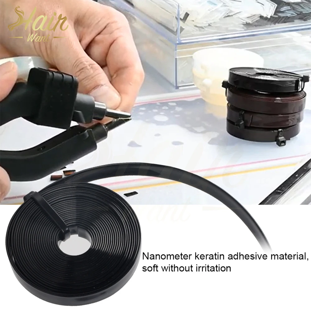 Keratin Glue Hair Extensions Bonding Glue Hot Fusion Flat Tip Extensions Pre-Bonded Roll Beads Styling Tool